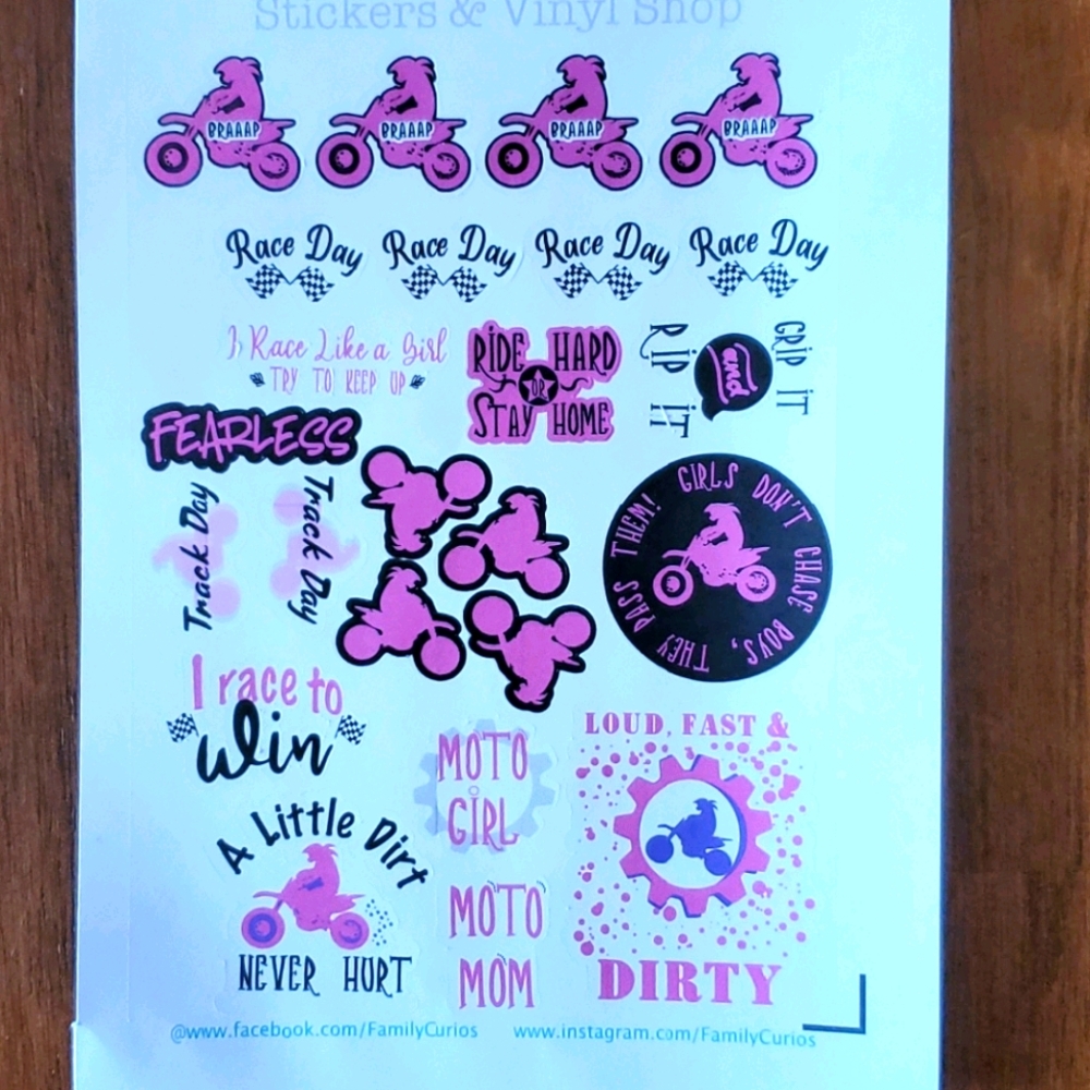 Motocross planner stickers